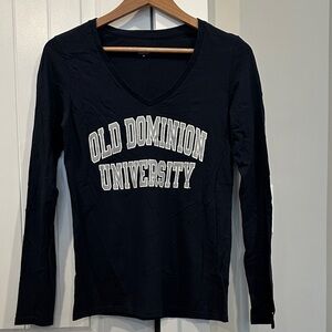 Champion Women's Navy Long Sleeve V-Neck Tee